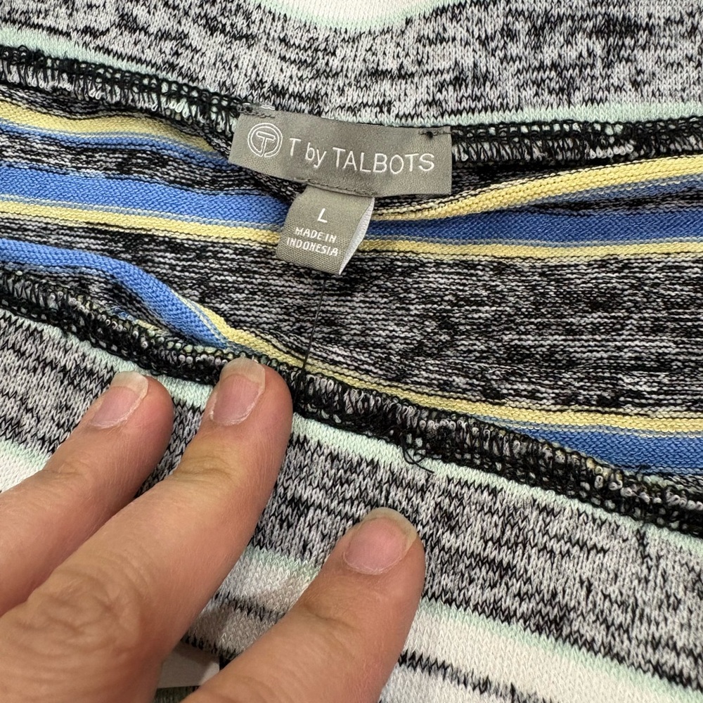 T by Talbots Striped Sweater Knit Midi Skirt Coastal NWT Size Large P201034241 - Picture 4 of 6